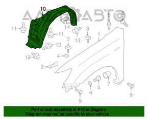 Front right fender liner Mitsubishi Outlander Sport ASX 10-17