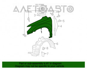 Front right wing Lexus RX300 RX330 RX350 RX400h 04-09 USA