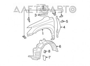 Front right wing Lexus RX300 RX330 RX350 RX400h 04-09 USA