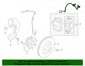 Front right brake hose for Hyundai Kona 19-23 EV