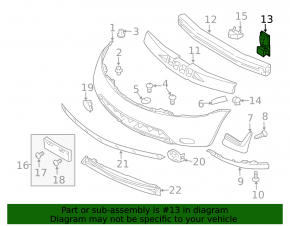 Left front bumper reinforcement fang for Nissan Murano 2003-2007