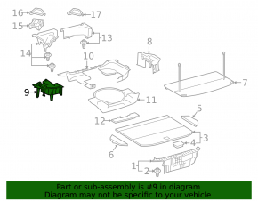 Rear left trunk tray Lexus NX300h 15-21