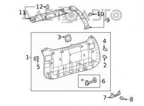 Upper trunk door trim Toyota Rav4 19 - black without camera