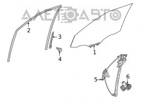 Front left door glass for Toyota Highlander 20-25 triplex