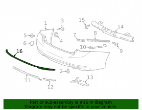 Rear bumper molding Honda Accord 16-17 rest chrome, scratches