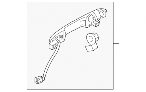 Door handle outer front left Honda HR-V 16-18 keyless