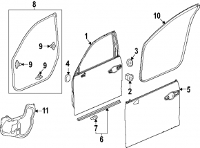 Honda Civic XI FE/FL 22-26 Front Left Door Seal