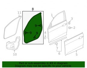 Honda Civic XI FE/FL 22-26 Front Left Door Seal