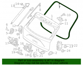 Rubber seal for the trunk door Kia Niro 23-