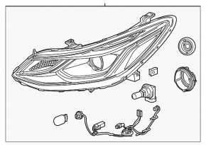 Chevrolet Cruze 16-LED Right Front Headlight Assembly