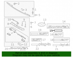 Hyundai Santa FE 21-23 2.5T tailgate emblem