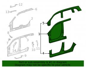 Right center pillar for Mercedes X247 GLB 20-26