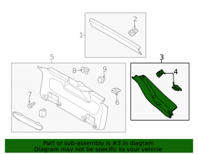 Left trunk door trim Ford Focus mk3 11-14 prerest 5d gray
