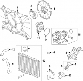 Water pump Honda CRV 23- HEV complete with housing