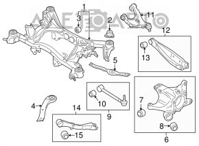Rear subframe burr left Subaru Outback 15-19 rusty