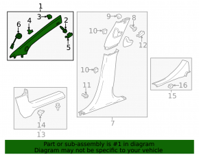 Front pillar trim left Chevrolet Volt 11-15