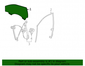 Front right door glass for Cadillac ATS 13-18 triplex