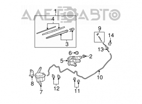 Rear wiper motor for Nissan Versa 1.8 10-12