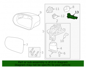 Left turn signal mirror Volvo XC40 19-25