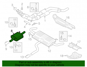 Exhaust line middle part VW Atlas 18-23 3.6