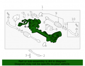 Steering rack Infiniti Q50 14- RWD EPS