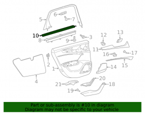 Black rear right door curtain trim for Audi A6 C8 19-25