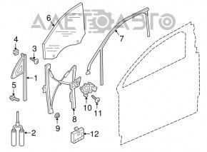 Front right door glass Audi Q7 16-