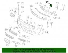 Front bumper adapter plate left BMW 5 F10 10-16