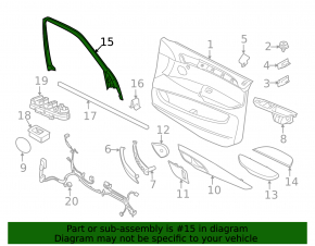 Door frame inner front right BMW X5 F15 14-18