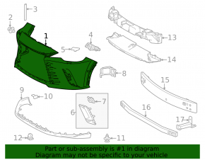 Bare front bumper for Lexus RX350 RX350h RX450h 23-26 Canada built, for 4 parking sensors, for headlight washers