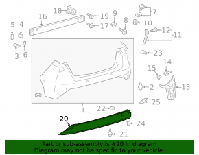 Rear bumper lip central Toyota Prius 50 19-22 structure