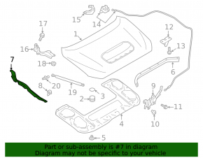 Left hood-to-wing seal for Subaru WRX 15-21