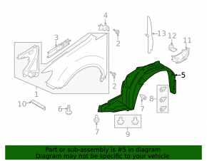 Front right fender liner Subaru b10 Tribeca