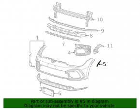 Front bumper molding trim, left, VW Golf GTI 22-26