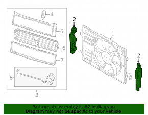 Air conditioning radiator bracket right VW e-Golf 15-19