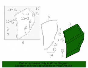 Subaru Outback 15-19 rear right door assembly