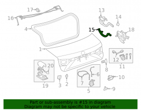 Trunk lid hinge trim right Lexus ES300h ES350 13-18
