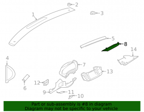 Infiniti QX50 19-20 black left side panel trim, cracked