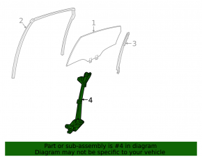 Rear right window lifter with motor for Honda Civic XI FE/FL 22-26