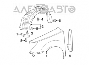 Left door-wing seal for Acura MDX 2013