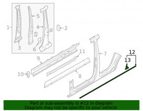Door seal on the threshold right Audi Q5 80A 18-24