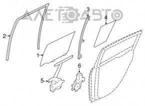 Door glass triangle rear left Nissan Leaf 18-