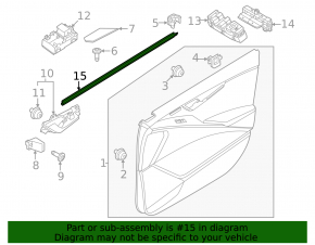 Inner glass seal front right door Kia Niro 23-