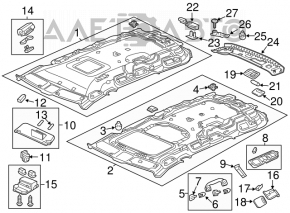 Left front ceiling handle for Honda Civic 4D 06-09