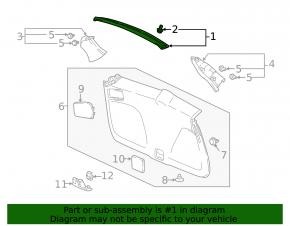 Upper Trunk Door Trim Honda CRV 17-22 Black