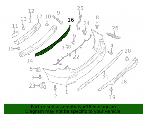 Rear bumper absorber upper Nissan Pathfinder 13-16 dorest thin cracks