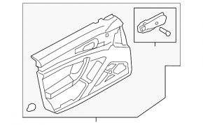 Door trim card front left Porsche Panamera 14-16 leather, black-red