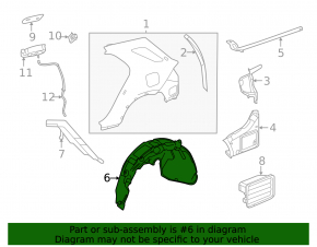 Rear left mudguard Mercedes W167 GLE 350 450 20-23