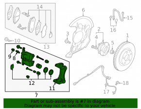 Front right caliper assembly for Mazda CX-3 16-21 AWD