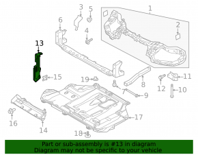Left radiator deflector for Ford Focus mk3 15-18 2.0 rest
